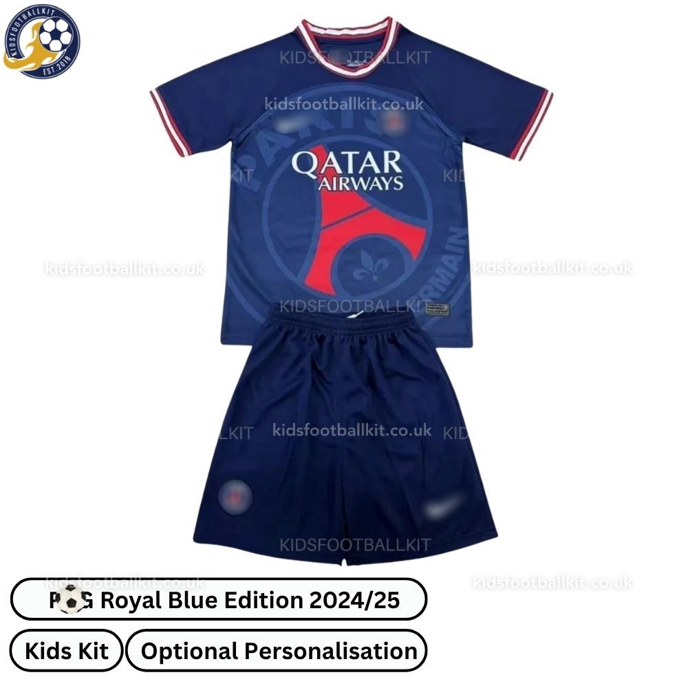 P^_^SG Special Edition Kids Football Kit 2024/25 (No Socks) – Royal Blue